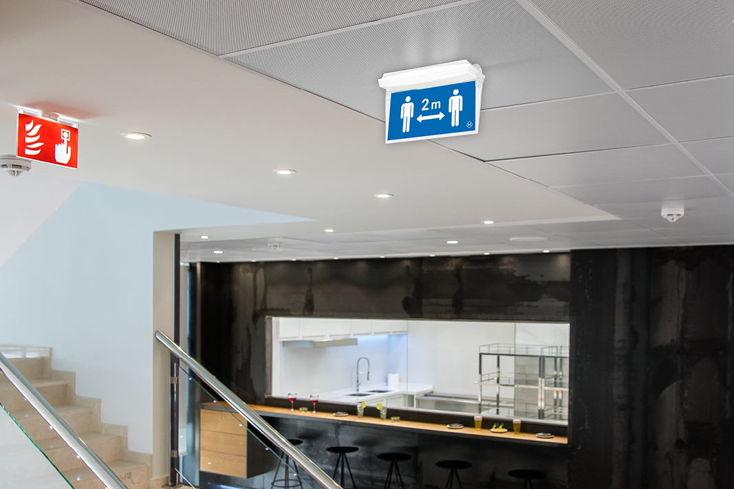 Exit signs for social distance Exit signs for social distance